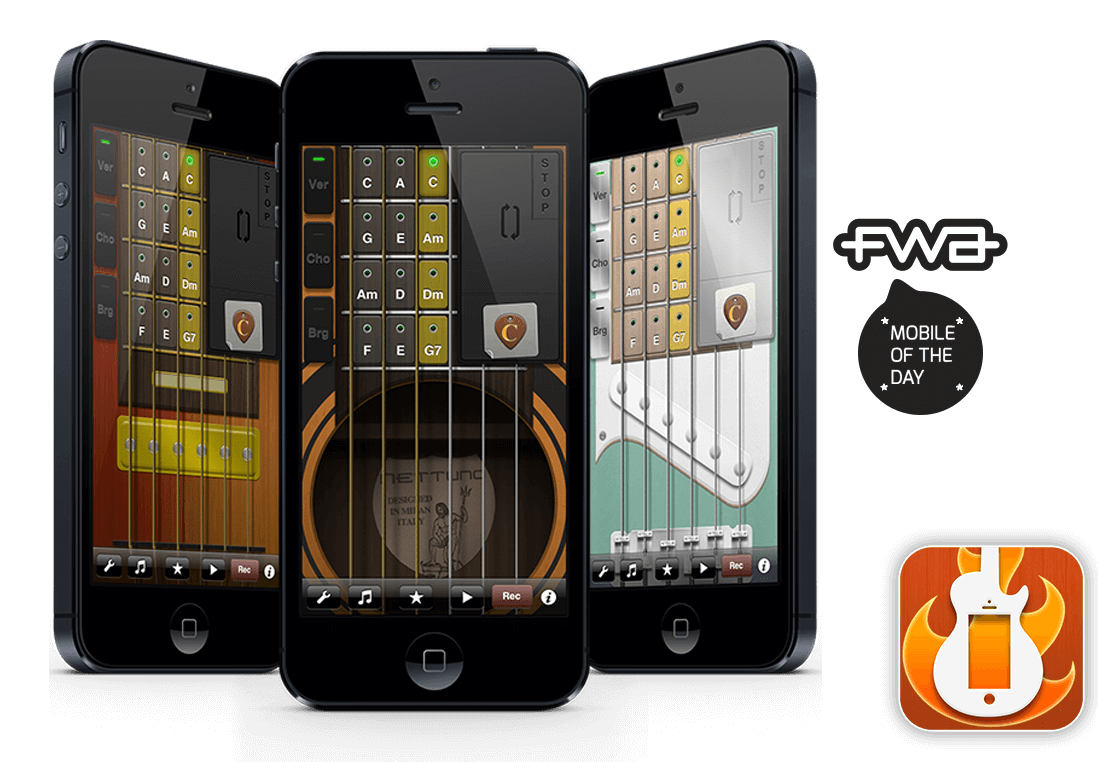 Applicazione Virtual Guitar 3 su dispositivi iOS