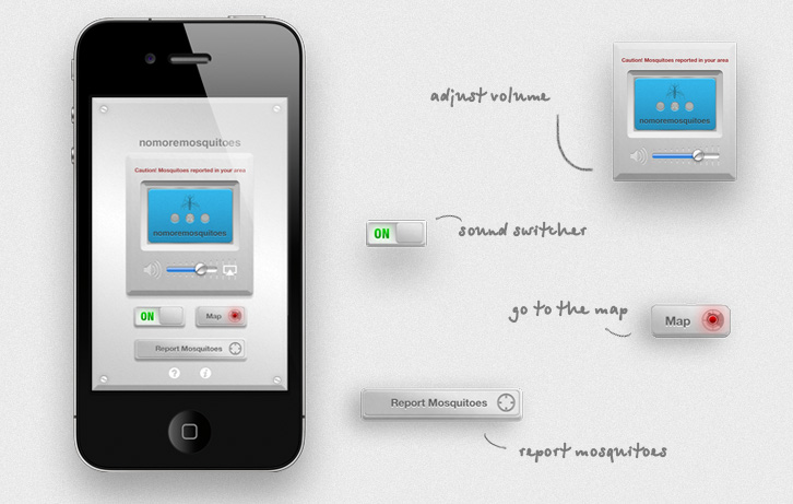 No More Mosquitoes on iPhone and some graphic elements with their description